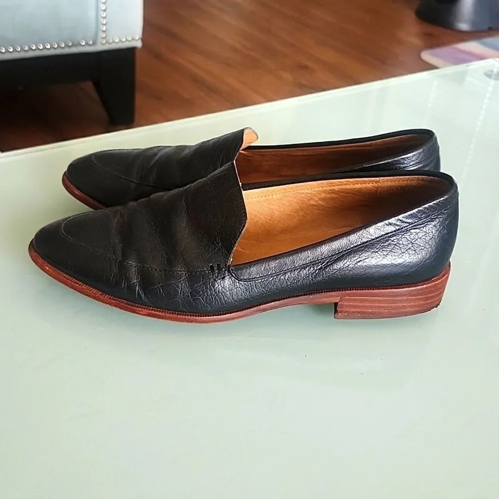 Madewell The Frances Preppy Dark Academia Leather Loafers Size 7.5